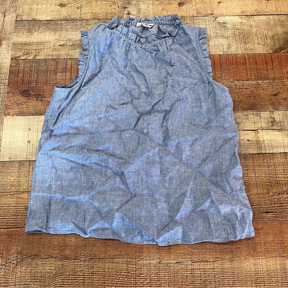 Boden Light Blue Ruffle Top